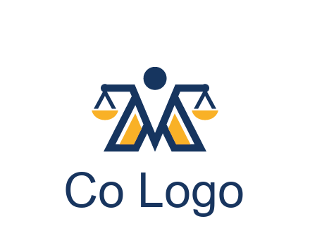 letter M forming balance legal logo