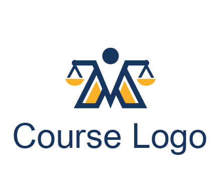 letter M forming balance legal logo