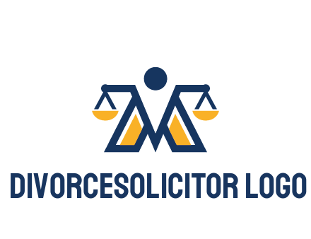 letter M forming balance legal logo
