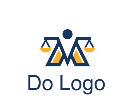 letter M forming balance legal logo