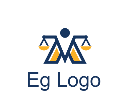 letter M forming balance legal logo
