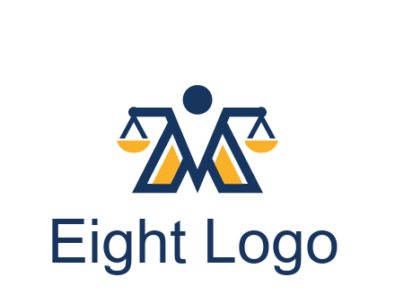 letter M forming balance legal logo