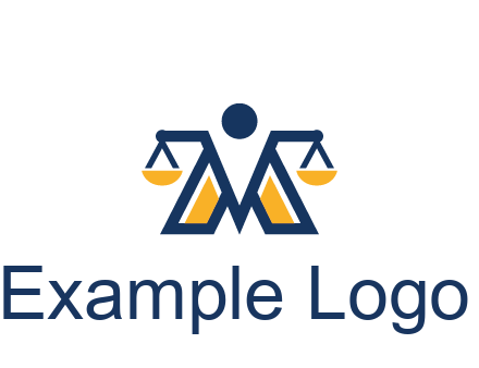 letter M forming balance legal logo