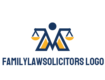letter M forming balance legal logo