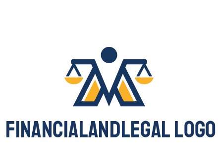 letter M forming balance legal logo