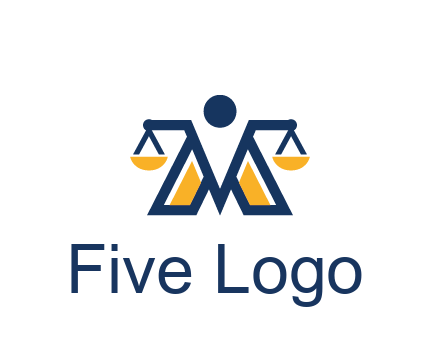 letter M forming balance legal logo
