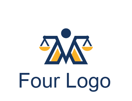 letter M forming balance legal logo
