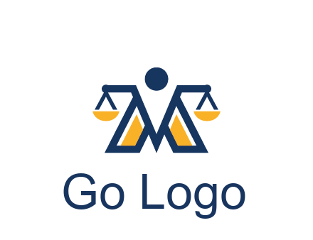letter M forming balance legal logo
