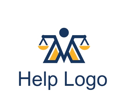 letter M forming balance legal logo