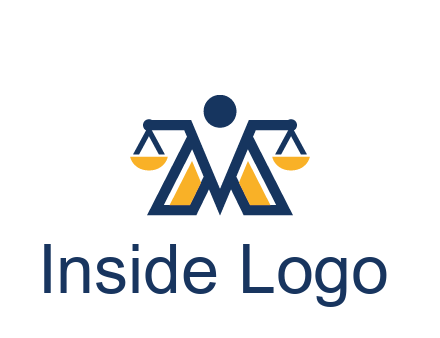 letter M forming balance legal logo