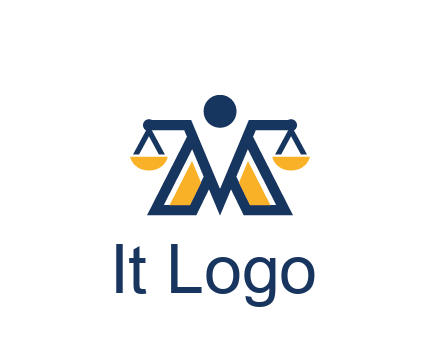 letter M forming balance legal logo