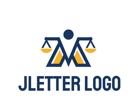 letter M forming balance legal logo