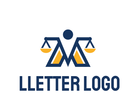 letter M forming balance legal logo