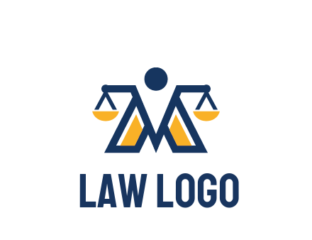 letter M forming balance legal logo