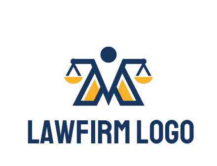 letter M forming balance legal logo