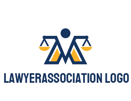 letter M forming balance legal logo