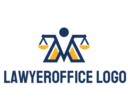 letter M forming balance legal logo