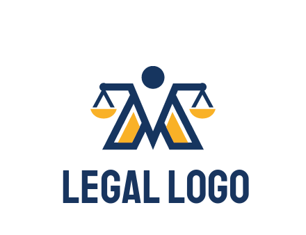letter M forming balance legal logo
