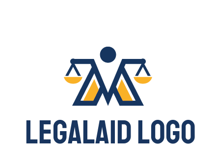 letter M forming balance legal logo