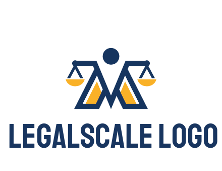 letter M forming balance legal logo