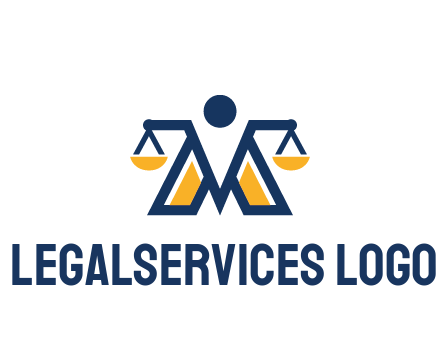 letter M forming balance legal logo