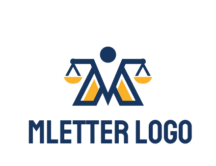 letter M forming balance legal logo