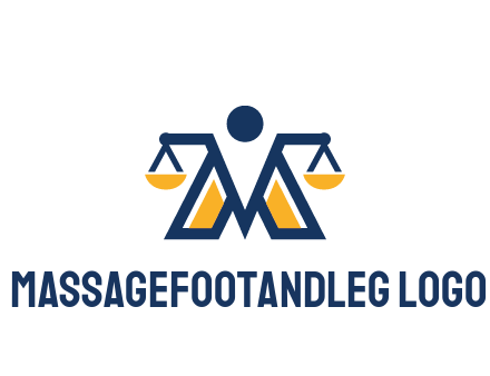 letter M forming balance legal logo