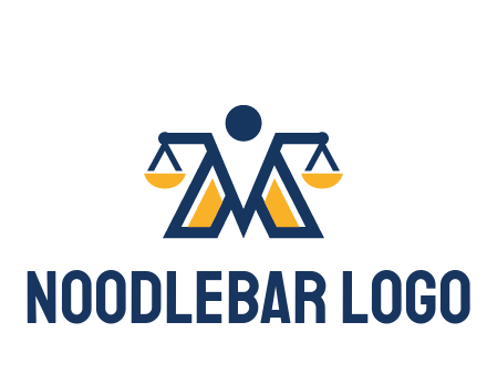 letter M forming balance legal logo