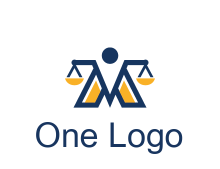 letter M forming balance legal logo