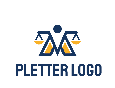letter M forming balance legal logo