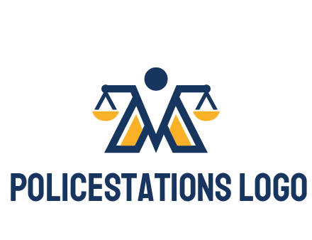 letter M forming balance legal logo