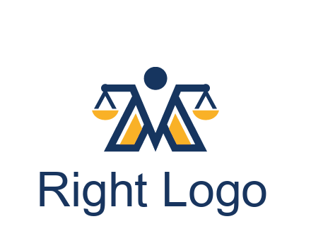 letter M forming balance legal logo