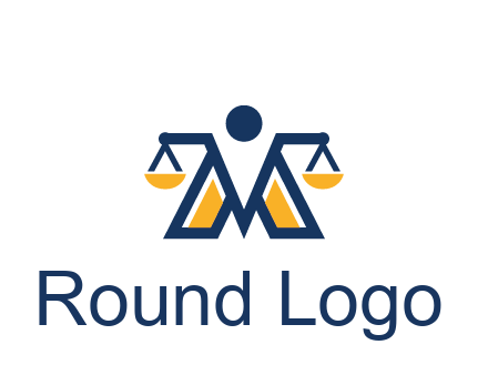 letter M forming balance legal logo