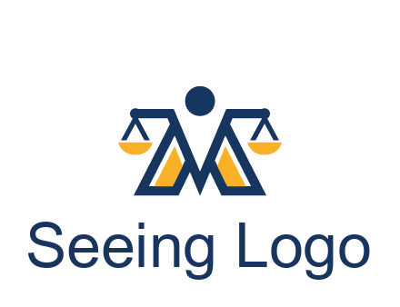 letter M forming balance legal logo