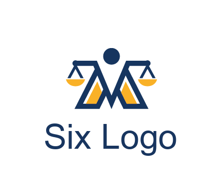 letter M forming balance legal logo