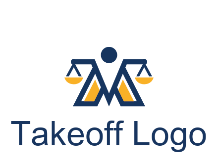 letter M forming balance legal logo