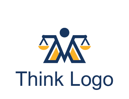 letter M forming balance legal logo