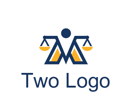 letter M forming balance legal logo
