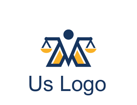 letter M forming balance legal logo