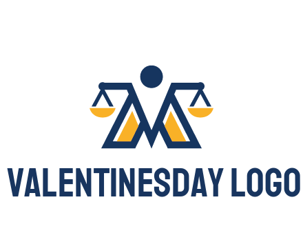 letter M forming balance legal logo