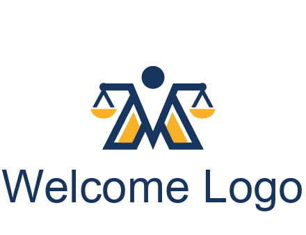 letter M forming balance legal logo