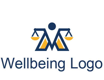 letter M forming balance legal logo