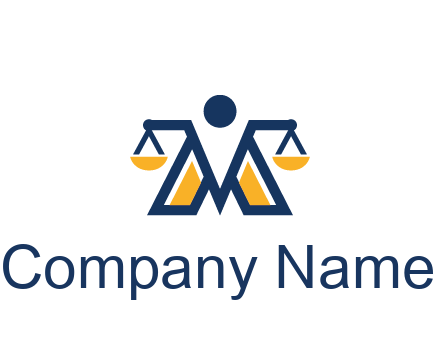 letter M forming balance legal logo