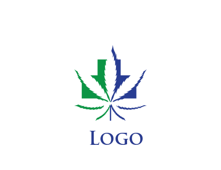negative spacing of CBD leaf in aid medical logo