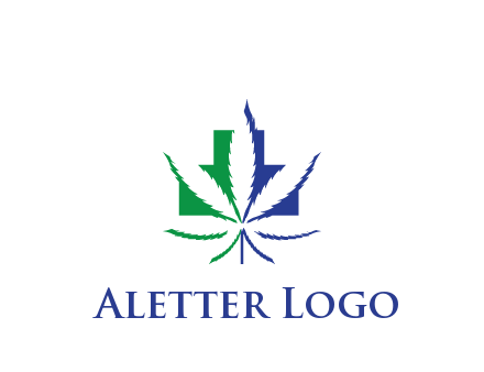 negative spacing of CBD leaf in aid medical logo