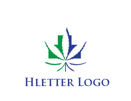 negative spacing of CBD leaf in aid medical logo