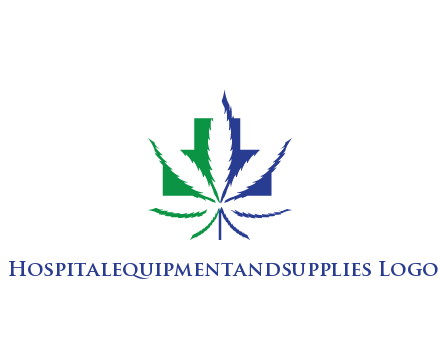 negative spacing of CBD leaf in aid medical logo