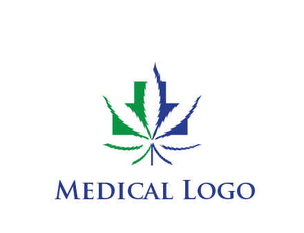 negative spacing of CBD leaf in aid medical logo