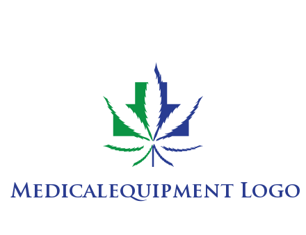 negative spacing of CBD leaf in aid medical logo