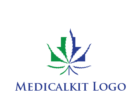 negative spacing of CBD leaf in aid medical logo